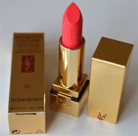 ysl rouge pur couture in no. 52 rosy coral|YSL rouge pur couture.